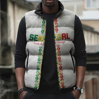 Custom Senegal Football Sleeveless Puffer Jacket Go Champions Lions de la Teranga - Wonder Print Shop