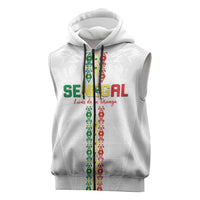 Custom Senegal Football Sleeveless Zip Hoodie Go Champions Lions de la Teranga - Wonder Print Shop