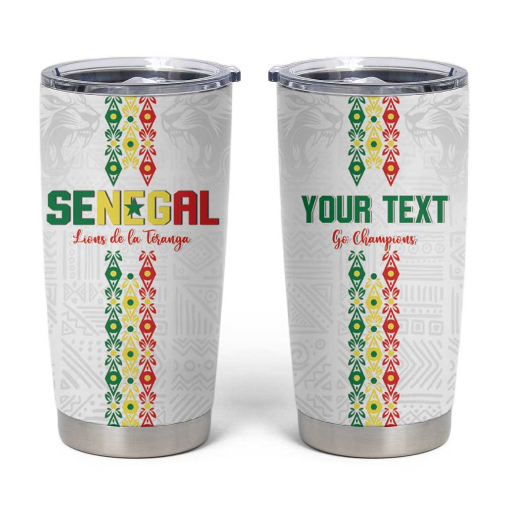Custom Senegal Football Tumbler Cup Go Champions Lions de la Teranga - Wonder Print Shop