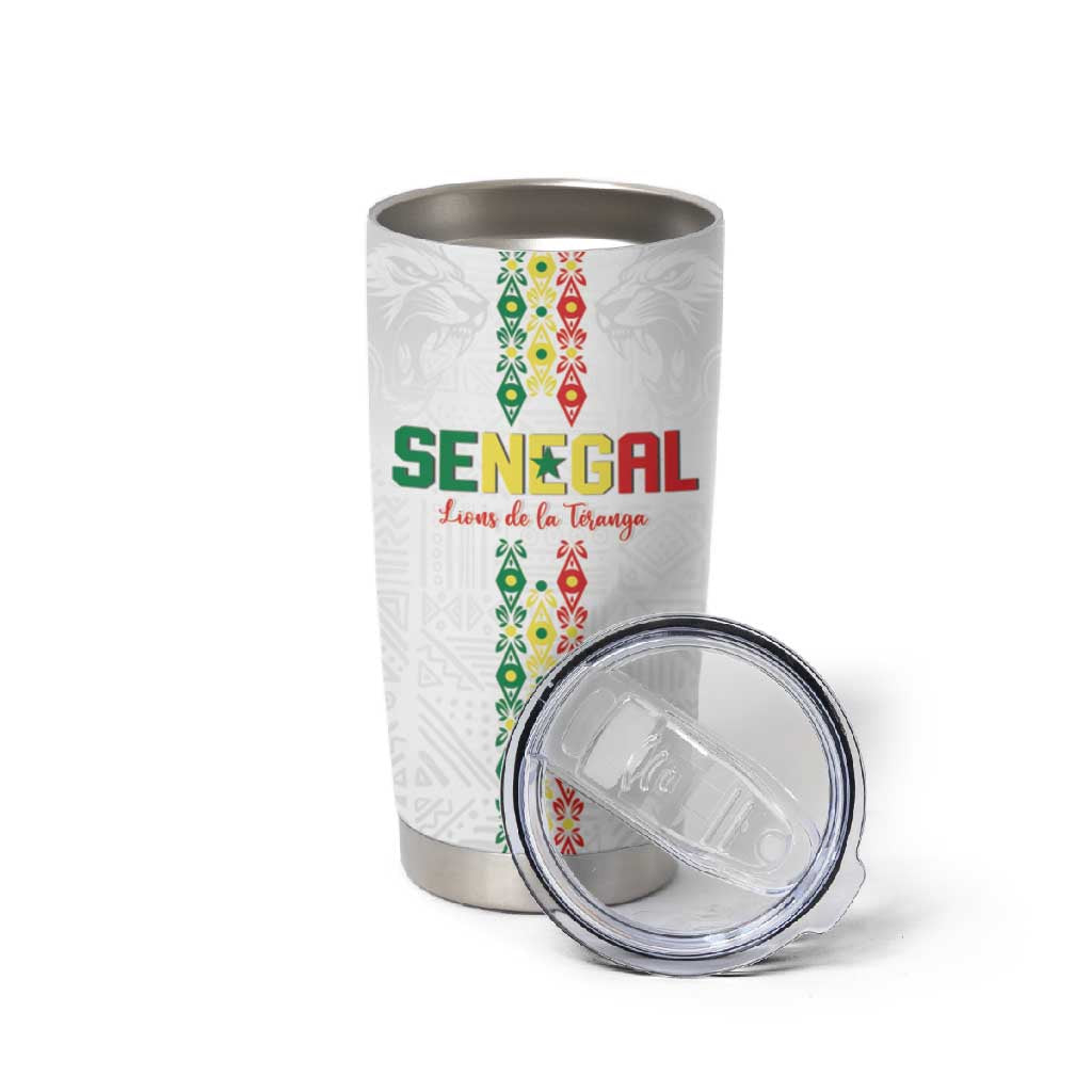 Custom Senegal Football Tumbler Cup Go Champions Lions de la Teranga - Wonder Print Shop
