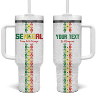 Custom Senegal Football Tumbler With Handle Go Champions Lions de la Teranga - Wonder Print Shop