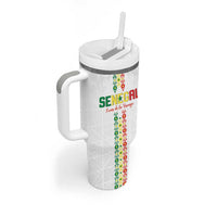 Custom Senegal Football Tumbler With Handle Go Champions Lions de la Teranga - Wonder Print Shop