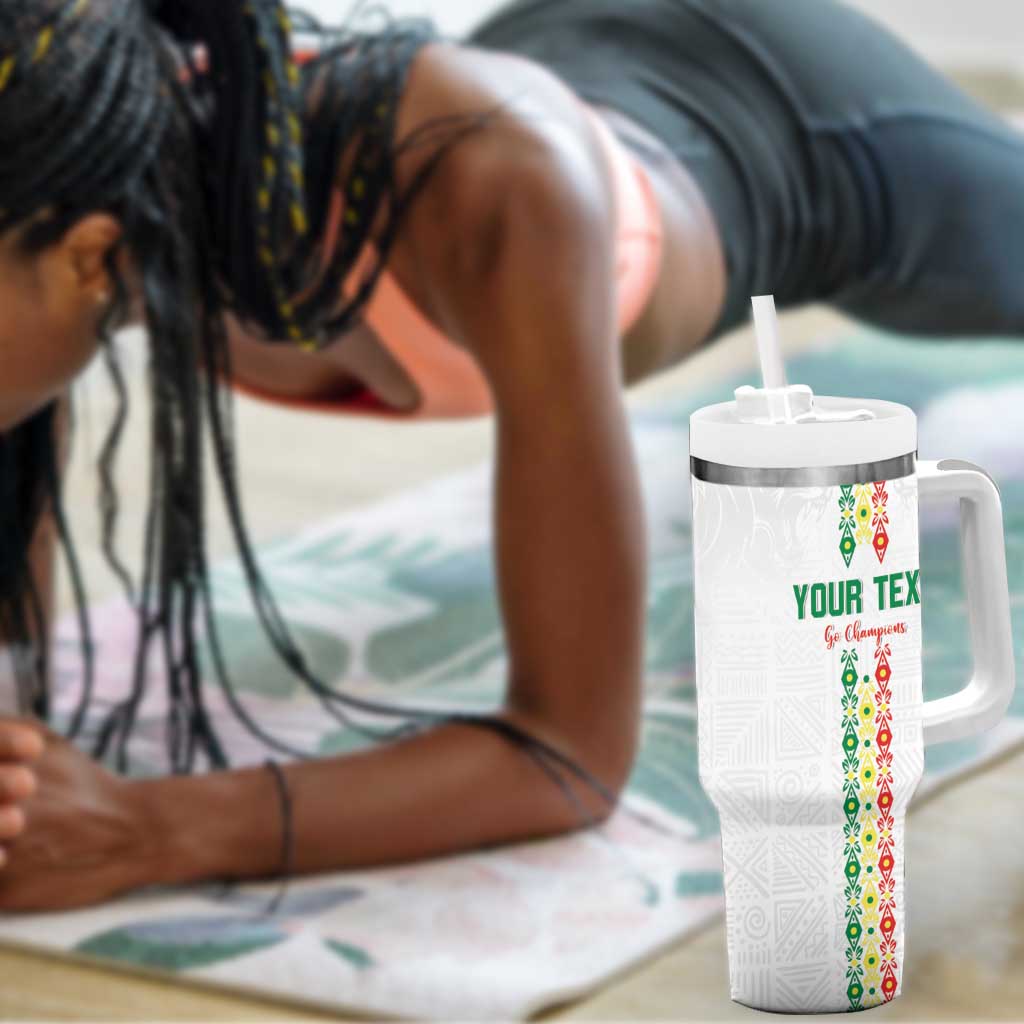 Custom Senegal Football Tumbler With Handle Go Champions Lions de la Teranga - Wonder Print Shop