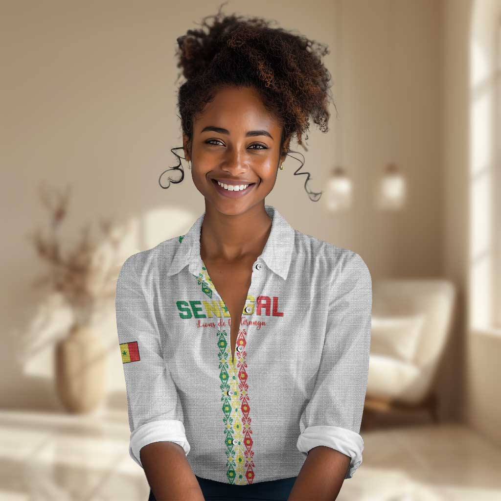 Custom Senegal Football Women Casual Shirt Go Champions Lions de la Teranga - Wonder Print Shop