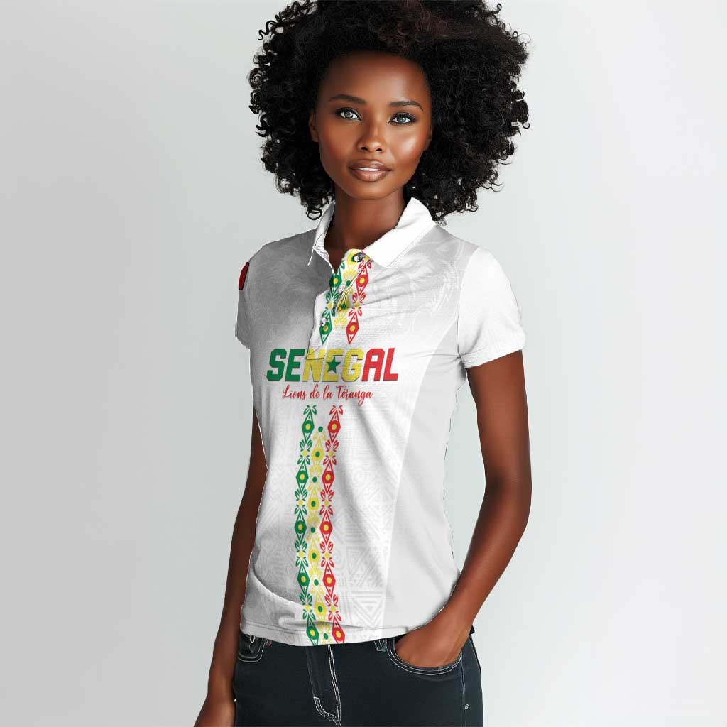 Custom Senegal Football Women Polo Shirt Go Champions Lions de la Teranga LT15