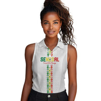 Custom Senegal Football Women Sleeveless Polo Shirt Go Champions Lions de la Teranga - Wonder Print Shop