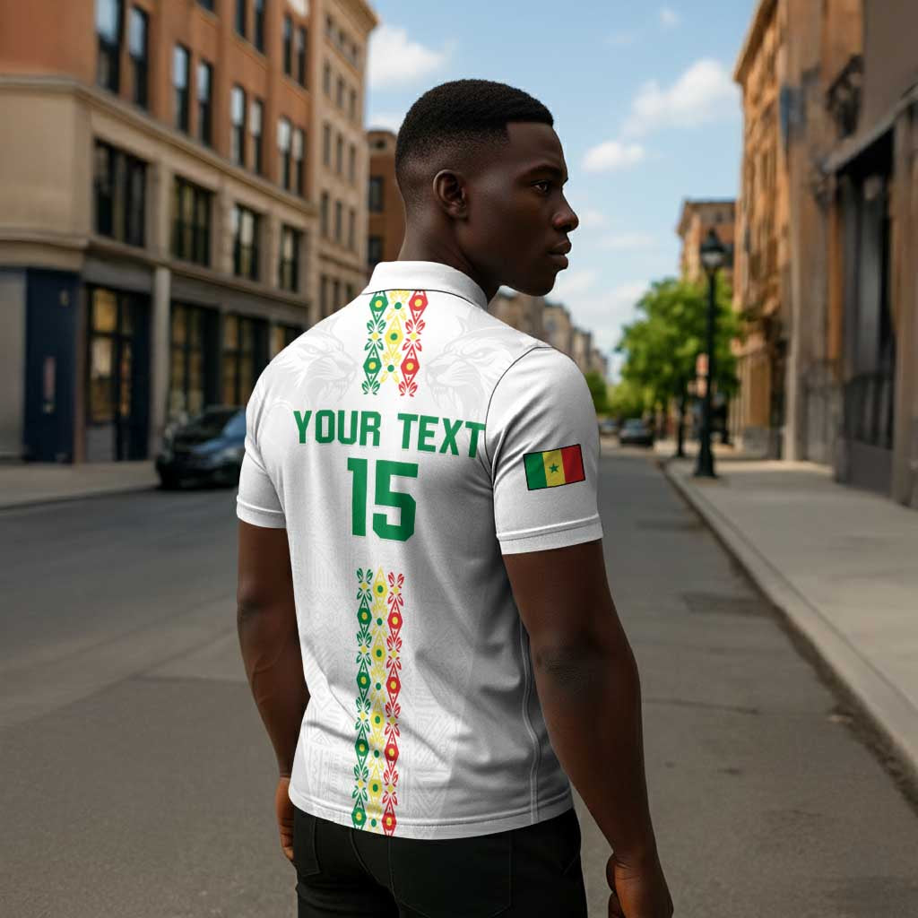 Custom Senegal Football Zipper Polo Shirt Go Champions Lions de la Teranga - Wonder Print Shop