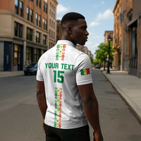 Custom Senegal Football Zipper Polo Shirt Go Champions Lions de la Teranga - Wonder Print Shop