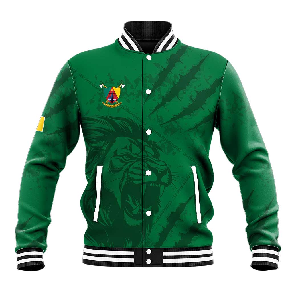 Custom Cameroon Football Baseball Jacket Go Les Lions Indomptables Go - Wonder Print Shop