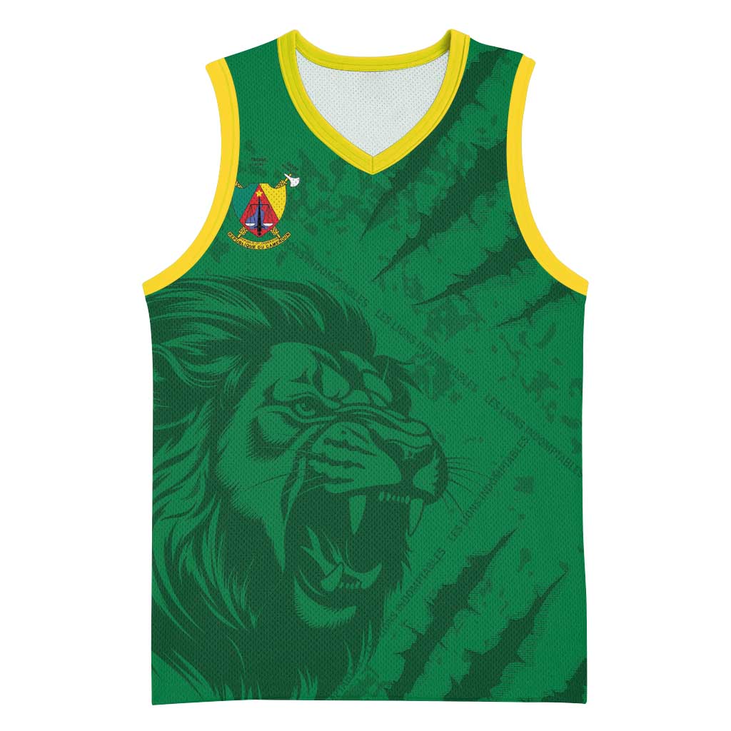 Custom Cameroon Football Basketball Jersey Go Les Lions Indomptables Go - Wonder Print Shop