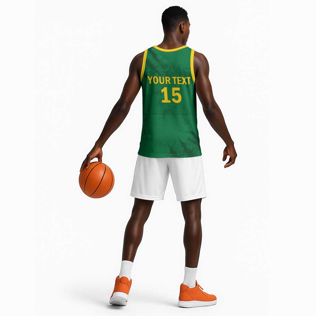 Custom Cameroon Football Basketball Jersey Go Les Lions Indomptables Go - Wonder Print Shop