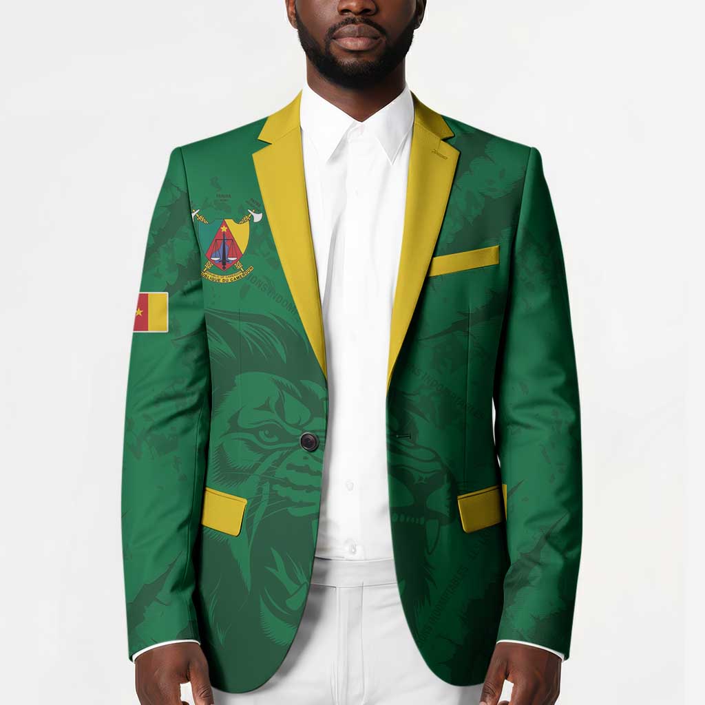 Custom Cameroon Football Blazer Go Les Lions Indomptables Go - Wonder Print Shop