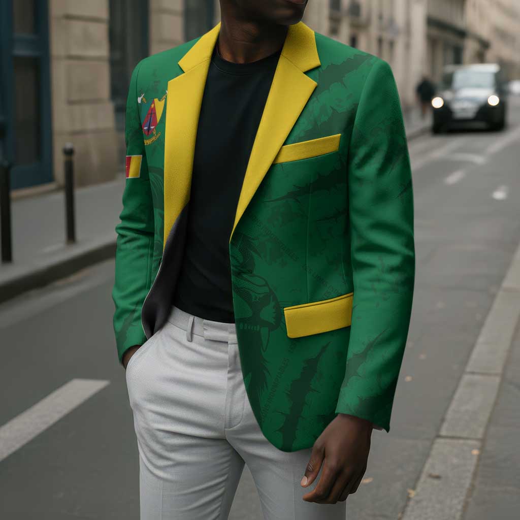 Custom Cameroon Football Blazer Go Les Lions Indomptables Go - Wonder Print Shop