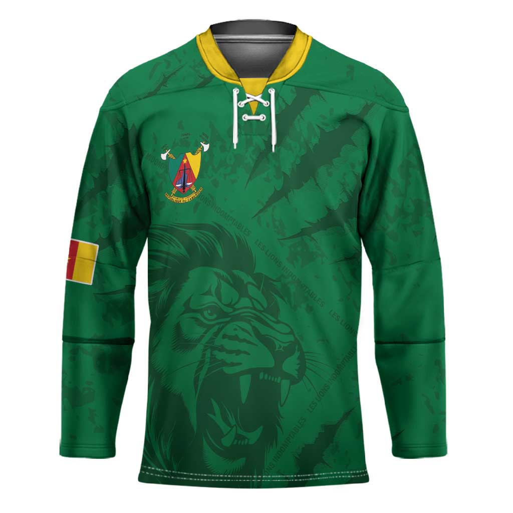 Custom Cameroon Football Hockey Jersey Go Les Lions Indomptables Go - Wonder Print Shop