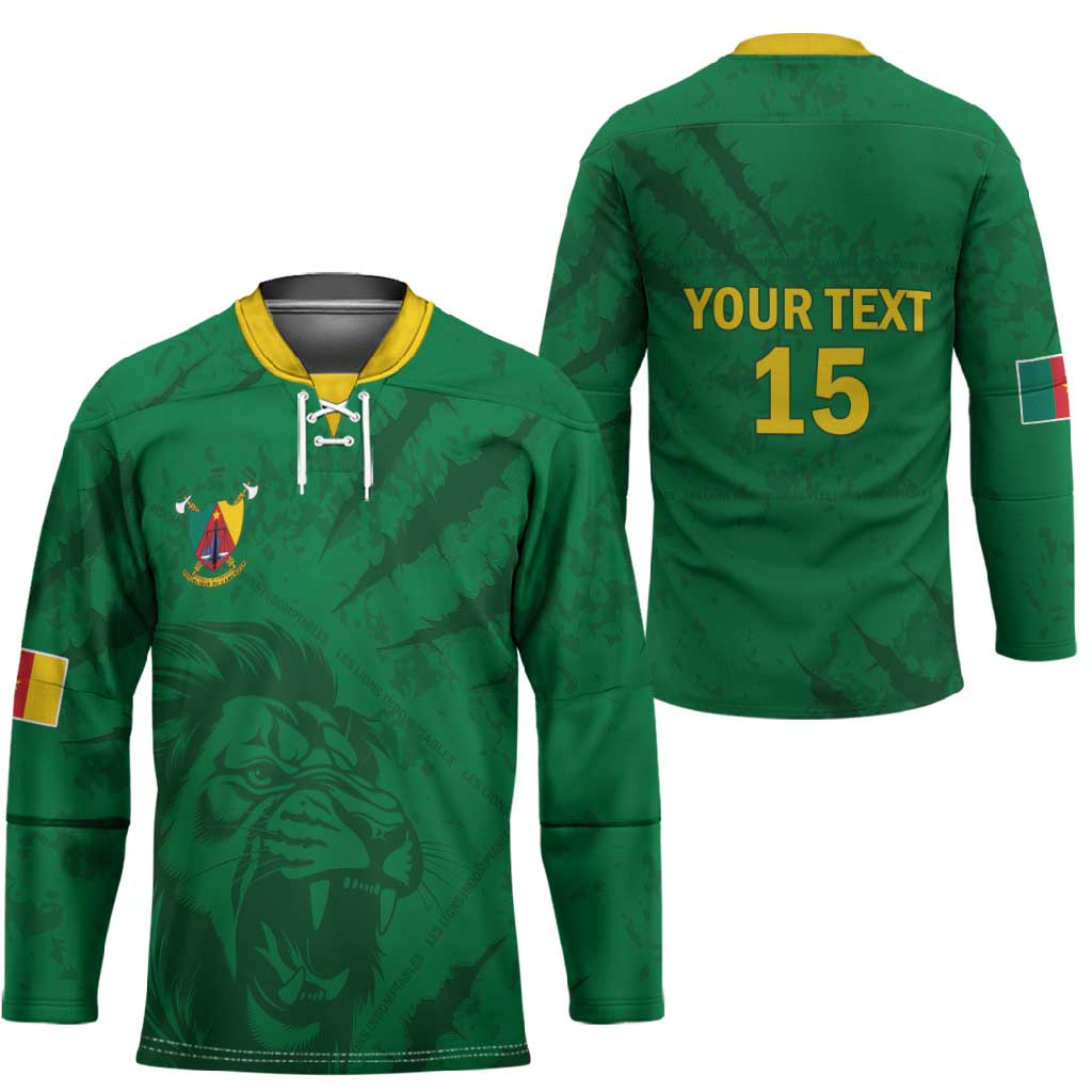 Custom Cameroon Football Hockey Jersey Go Les Lions Indomptables Go - Wonder Print Shop