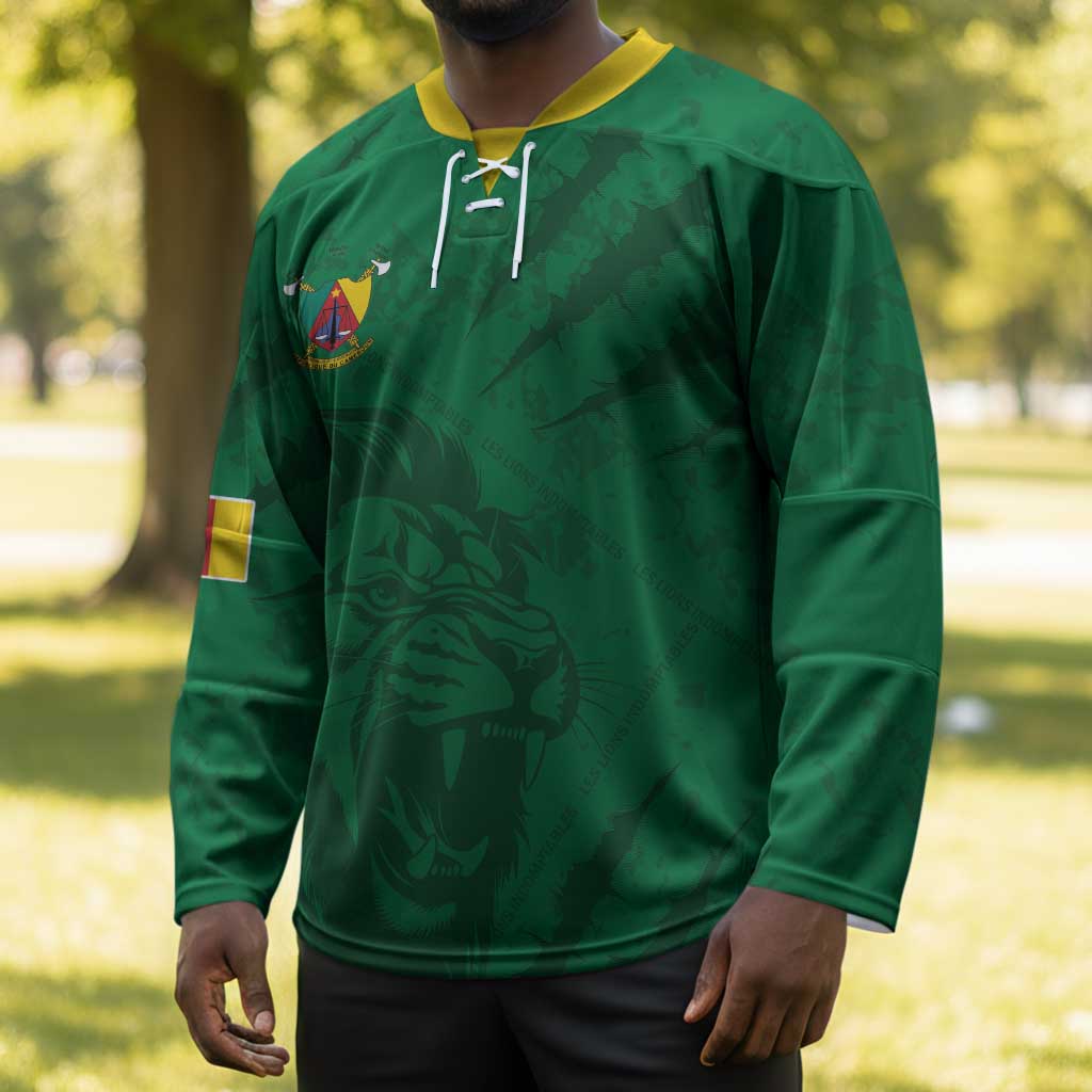 Custom Cameroon Football Hockey Jersey Go Les Lions Indomptables Go - Wonder Print Shop