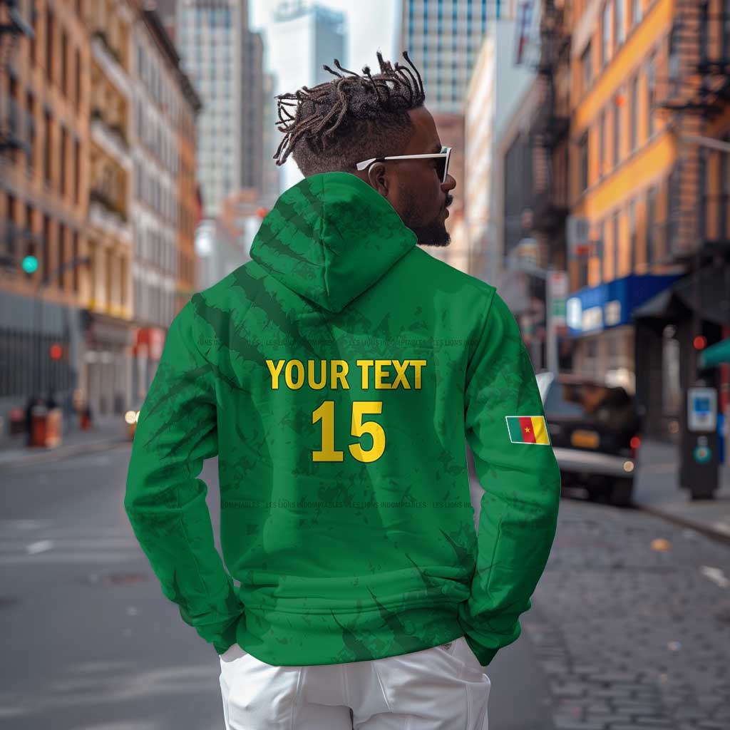 Custom Cameroon Football Hoodie Go Les Lions Indomptables Go - Wonder Print Shop