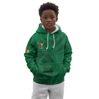 Custom Cameroon Football Kid Hoodie Go Les Lions Indomptables Go - Wonder Print Shop