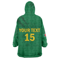 Custom Cameroon Football Kid Wearable Blanket Hoodie Go Les Lions Indomptables Go - Wonder Print Shop