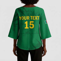 Custom Cameroon Football Kimono Sleeve Blouse Go Les Lions Indomptables Go - Wonder Print Shop