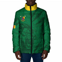 Custom Cameroon Football Padded Jacket Go Les Lions Indomptables Go - Wonder Print Shop