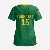 Custom Cameroon Football Scrub Top Go Les Lions Indomptables Go - Wonder Print Shop
