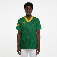Custom Cameroon Football Scrub Top Go Les Lions Indomptables Go - Wonder Print Shop