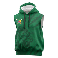 Custom Cameroon Football Sleeveless Hoodie Go Les Lions Indomptables Go - Wonder Print Shop