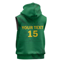 Custom Cameroon Football Sleeveless Zip Hoodie Go Les Lions Indomptables Go - Wonder Print Shop