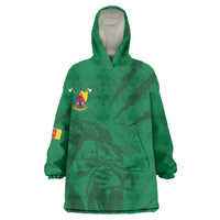 Custom Cameroon Football Wearable Blanket Hoodie Go Les Lions Indomptables Go - Wonder Print Shop