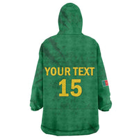 Custom Cameroon Football Wearable Blanket Hoodie Go Les Lions Indomptables Go - Wonder Print Shop