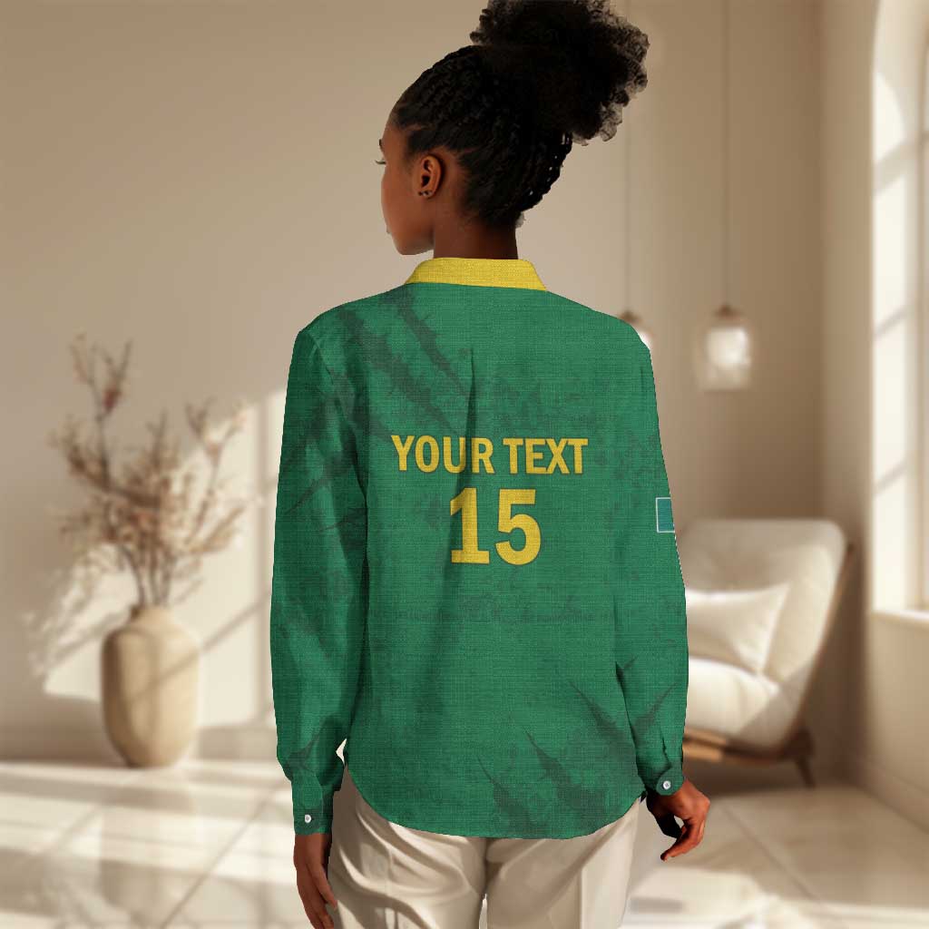 Custom Cameroon Football Women Casual Shirt Go Les Lions Indomptables Go - Wonder Print Shop