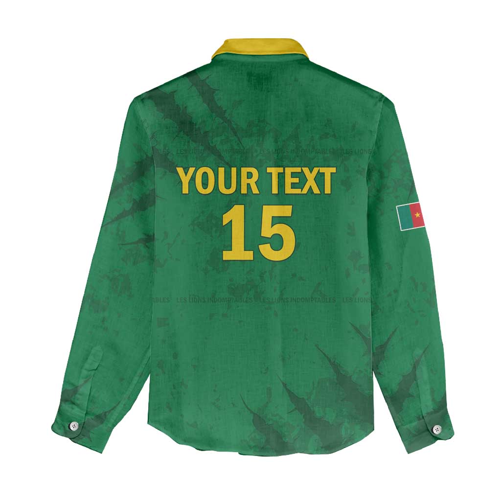 Custom Cameroon Football Women Casual Shirt Go Les Lions Indomptables Go - Wonder Print Shop