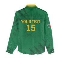 Custom Cameroon Football Women Casual Shirt Go Les Lions Indomptables Go - Wonder Print Shop
