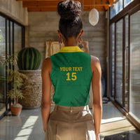 Custom Cameroon Football Women Sleeveless Polo Shirt Go Les Lions Indomptables Go - Wonder Print Shop