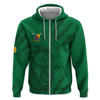 Custom Cameroon Football Zip Hoodie Go Les Lions Indomptables Go - Wonder Print Shop