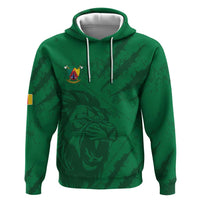 Custom Cameroon Football Zip Hoodie Go Les Lions Indomptables Go - Wonder Print Shop