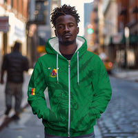 Custom Cameroon Football Zip Hoodie Go Les Lions Indomptables Go - Wonder Print Shop