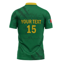 Custom Cameroon Football Zipper Polo Shirt Go Les Lions Indomptables Go - Wonder Print Shop