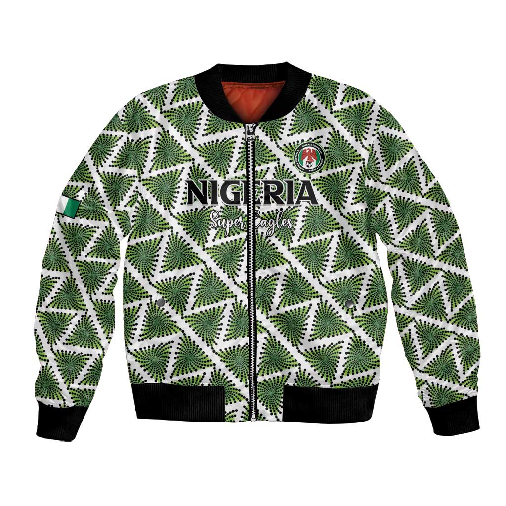 Custom Nigeria Football Bomber Jacket Come On Super Eagles - Wonder Print Shop