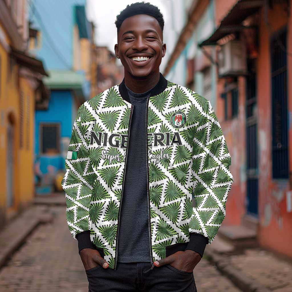 Custom Nigeria Football Bomber Jacket Come On Super Eagles - Wonder Print Shop