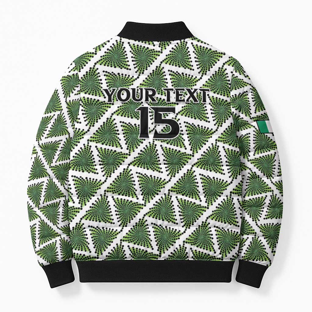 Custom Nigeria Football Bomber Puffer Jacket Come On Super Eagles - Wonder Print Shop