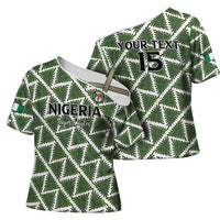 Custom Nigeria Football Cross Shoulder Shirt Come On Super Eagles - Wonder Print Shop