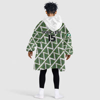 Custom Nigeria Football Kid Wearable Blanket Hoodie Come On Super Eagles - Wonder Print Shop