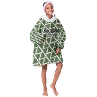 Custom Nigeria Football Kid Wearable Blanket Hoodie Come On Super Eagles - Wonder Print Shop