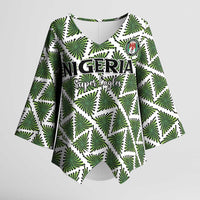 Custom Nigeria Football Kimono Sleeve Blouse Come On Super Eagles - Wonder Print Shop