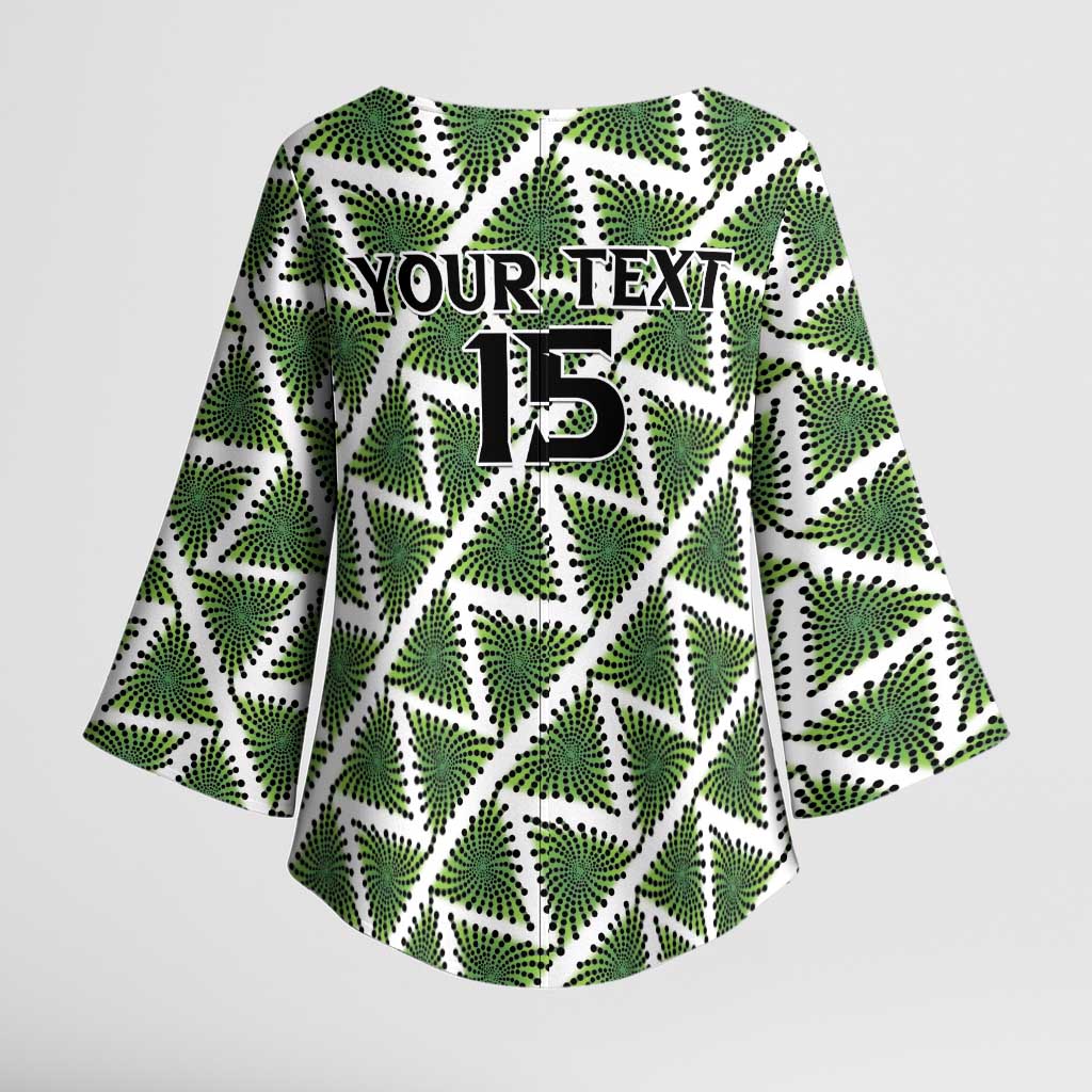 Custom Nigeria Football Kimono Sleeve Blouse Come On Super Eagles - Wonder Print Shop