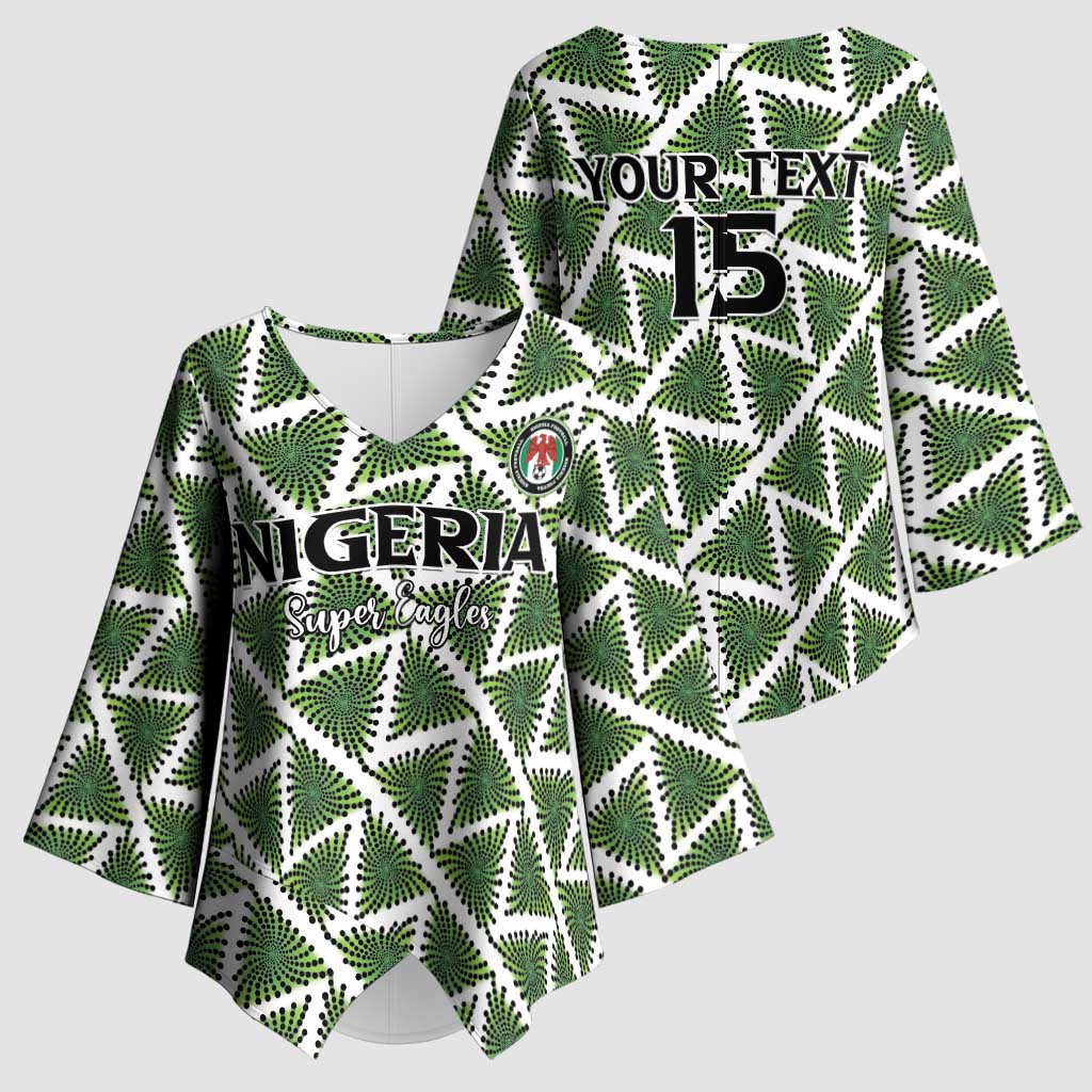 Custom Nigeria Football Kimono Sleeve Blouse Come On Super Eagles - Wonder Print Shop