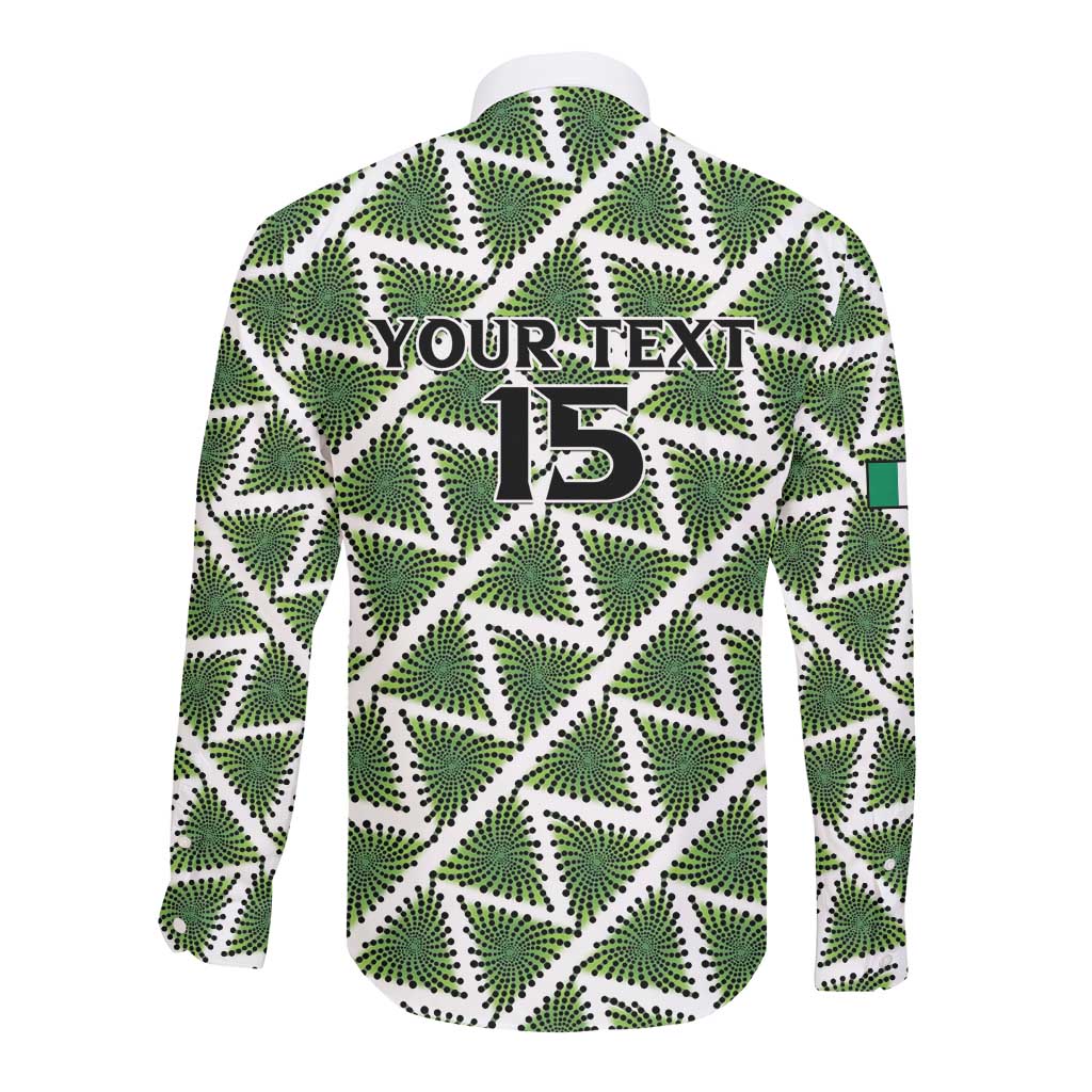 Custom Nigeria Football Long Sleeve Button Shirt Come On Super Eagles - Wonder Print Shop
