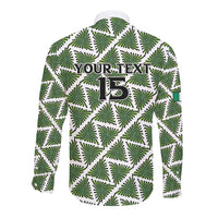 Custom Nigeria Football Long Sleeve Button Shirt Come On Super Eagles - Wonder Print Shop